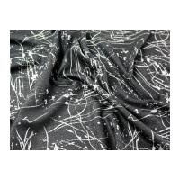 Splash Print Linen Look Textured Suiting Dress Fabric Black