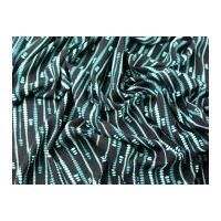 Spotty Stripes Print Viscose Dress Fabric Black & Green