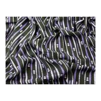Spotty Stripes Print Viscose Dress Fabric Black & Purple
