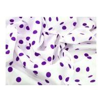 spotty print polycotton dress fabric white purple