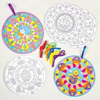 Spring Mandala Colour-in Decorations (Pack of 12)