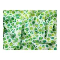 Spotty Hand Printed Bubble Batik Cotton Dress Fabric Ivory & Green