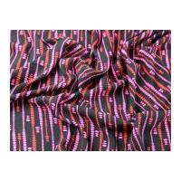 Spotty Stripes Print Viscose Dress Fabric Black & Pink