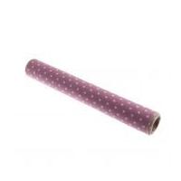 spotty print cotton linen fabric roll 2m natural on pink