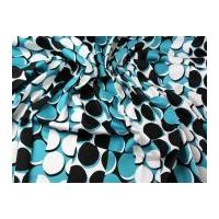 Spotty Stripes Print Stretch Cotton Sateen Dress Fabric Turquoise