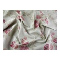 Spanish Floral Linen Dress Fabric Beige