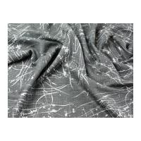 Splash Print Linen Look Textured Suiting Dress Fabric Grey