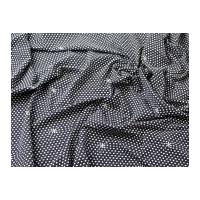 Spotty Floral Print Stretch Cotton Jersey Knit Dress Fabric Ink Blue