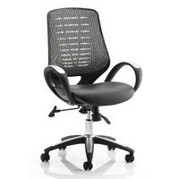 sprint leather seat office chair silver