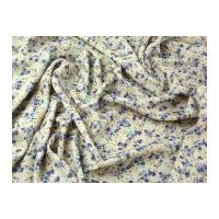 Spanish Floral Print Stretch Double Crepe Dress Fabric Blue