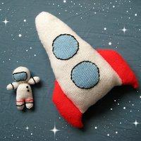 Space Rocket and Astronaut in DK by Amanda Berry - Digital Version