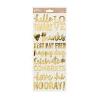 Spring Fling Gold Foil Phrase Stickers 26 Pieces