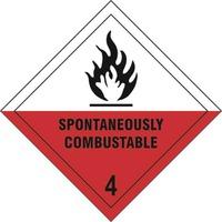 Spontaneously Combustable 4 - Self Adhesive Sign Diamond 100 x 100mm