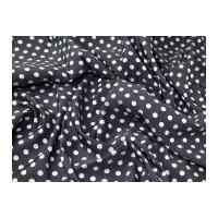 Spotty Print Stretch Chambray Denim Dress Fabric Black (Dark Grey)