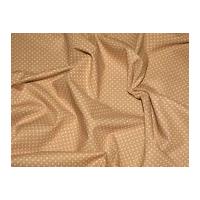 Spotty Cotton Canvas Dress Fabric Tan Brown