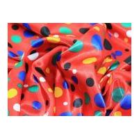 Spotty Printed Satin Dress Fabric Red/Multi-Coloured