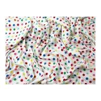 spotty print stretch jersey dress fabric multicoloured