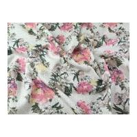 Spanish Floral Lurex Heavy Woven Tweed Dress Fabric Ivory