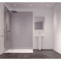 Splashwall Metallic Grey Single Shower Panel (L)2420mm (W)585mm (T)11mm