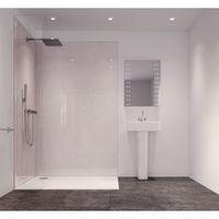 Splashwall White Reflex Single Shower Panel (L)2420mm (W)585mm (T)11mm