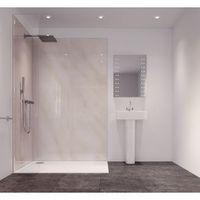 Splashwall Cararra Marble Effect Single Shower Panel (L)2420mm (W)585mm (T)11mm