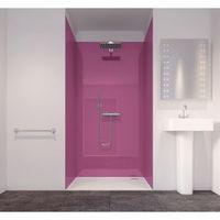 Splashwall Pink 3 Sided Shower Panelling Kit (L)2420mm (W)1200mm (T)11mm