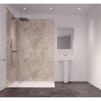 splashwall tuscan grey single shower panel l2420mm w585mm t11mm