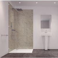 Splashwall Tuscan Natural 2 Sided Shower Panelling Kit (L)2420mm (W)1200mm (T)11mm