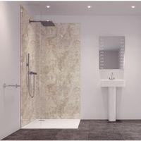 Splashwall Tuscan Grey 2 Sided Shower Panelling Kit (L)2420mm (W)1200mm (T)11mm