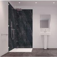 splashwall tuscan black 2 sided shower panelling kit l2420mm w1200mm t ...