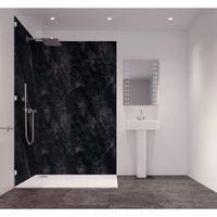 Splashwall Tuscan Black Single Shower Panel (L)2420mm (W)585mm (T)11mm