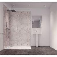 splashwall tuscan white single shower panel l2420mm w585mm t11mm