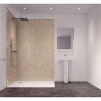 Splashwall Tuscan Cream Single Shower Panel (L)2420mm (W)585mm (T)11mm