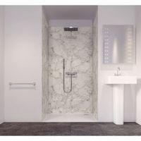 Splashwall Tuscan White 3 Sided Shower Panelling Kit (L)2420mm (W)1200mm (T)11mm