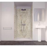 Splashwall Tuscan Grey 3 Sided Shower Panelling Kit (L)2420mm (W)1200mm (T)11mm