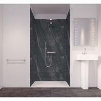 splashwall tuscan black 3 sided shower panelling kit l2420mm w1200mm t ...