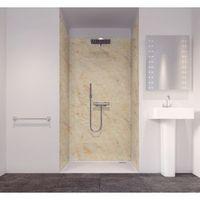 Splashwall Tuscan Cream 3 Sided Shower Panelling Kit (L)2420mm (W)1200mm (T)11mm