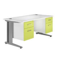 Spectrum Deluxe Double Pedestal Desk Green