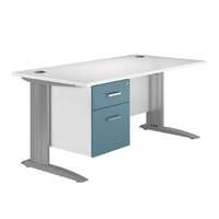 spectrum premium single pedestal desk 1200mm white