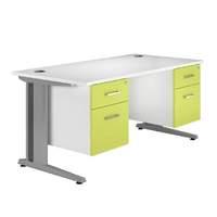 Spectrum Deluxe Double Pedestal Desk Blue