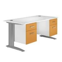 Spectrum Premium Double Pedestal Desk Blue