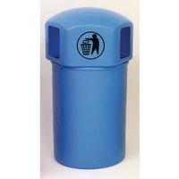 SPACEBIN HOODED BLUE PLASTIC LITTER BIN WITH GALVANISED LINER AND TIDYMAN LOGO, 145 LITRES CAPACITY