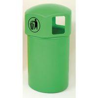 SPACEBIN HOODED GREEN PLASTIC LITTER BIN WITH GALVANISED LINER AND TIDYMAN LOGO, 145 LITRES CAPACITY
