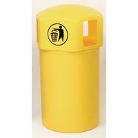 SPACEBIN HOODED YELLOW PLASTIC LITTER BIN WITH GALVANISED LINER AND TIDYMAN LOGO, 145 LITRES CAPACITY