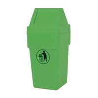 SPACESAVER1 HOODED GREEN PLASTIC LITTER BIN WITH SWING LID 114 LITRES CAPACITY WITH BLACK TIDY