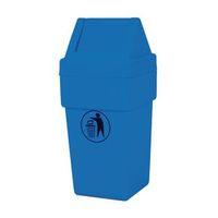 SPACESAVER1 HOODED LIGHT BLUE PLASTIC LITTER BIN WITH SWING LID 114 LITRES CAPACITY WITH BLACK