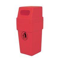 spacesaver2 hooded red plastic litter bin 114 litres capacity