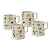Spode?s Glen Lodge, Set of Four Pheasant Mugs, Porcelain
