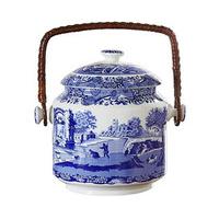 spode blue italian 200th anniversary biscuit barrel ceramic
