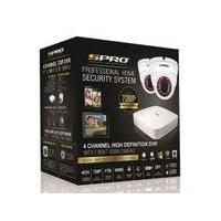 SPRO BOX1 CCTV Kit - 4 Channel 720p DVR, 1TB HDD, 2 x 720p IR Dome Cameras, 2 x 20m RG59 Cables